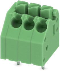 PCB terminal, 3 pole, pitch 3.5 mm, AWG 24-16, 8 A, spring-clamp connection, green, 1985205