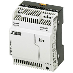 Phoenix Contact 2868619 STEP-PS/1AC DIN Rail Power Supply 15V DC 4A 60W