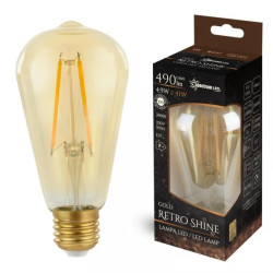 Żarówka LED E27 230V 4,9W ST58 EDISON COG Gold Retro Shine ciepła
