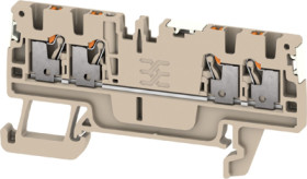 Through terminal block, push-in connection, 1.5 mm², 17.5 A, 6 kV, dark beige, 2674660000