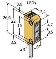 Czujnik dyfuzyjny Turck Q12AB6FF50 W/30 3072118 1 szt.