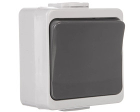 JANTAR-bis Przycisk zwierny /dzwonek/ z podświetleniem n/t IP44 szary WNT-7J-b/S