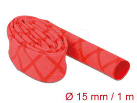 19591 Schrumpfschlauch X-Muster rutschfest 1 m x 15 mm rot
