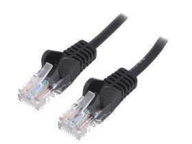 U/UTP5-CCA-200BK Patch cord U/UTP 5e linka CCA PVC czarny 20m 27AWG