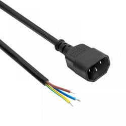 Kabel zasilający bez zakończenia Akyga AK-OT-07A CCA IEC C14 1.5 m