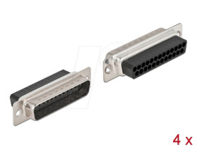 66710 D-Sub 25-pin crimp plug, metal, 4 pieces