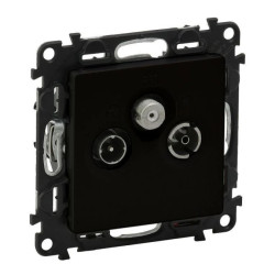 VALENA LIFE gniazdo przelotowe TV-rd-sat przelotowe czarne 756365