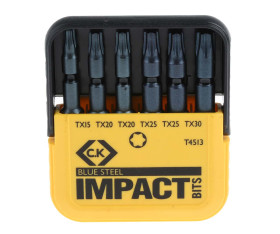 Zestaw końcówek do wkrętaka Torx l. elementów: 6 rozmiar: T15, T20, T25, T30 Zestaw końcówek udarowych CK