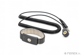 Metalowa opaska ESD, zatrzask 4 mm, z dołączonym przewodem