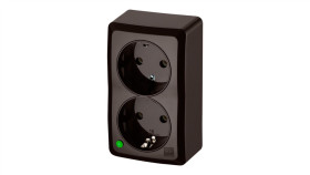 Berg Gniazdo Podwójne Schuko N/T 2X2p+Z 16A Brązowy 3738-05