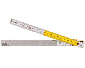 Miara składana drewniana 1 m, biało-żółta