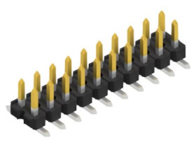 Pin header, 20 pole, pitch 2.54 mm, angled, black, 10059211