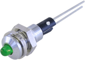 Signal light, green, 20 mcd, Mounting Ø 6 mm, pitch 2.54 mm, LED number: 1, 2663.8081