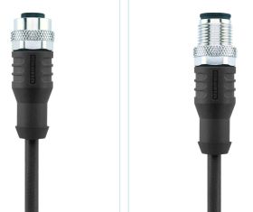 Kabel do czujników/elementów wykonawczych Escha AL-WAKS12-2-AL-WASS12/S370 8047024, Złącze M12, proste / złącze męskie M