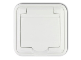 LIZA Gniazdo hermetyczne z uziemieniem (klapka biała) biały GPH-1z KARLIK