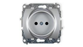 Trend Gniazdo Pojedyncze B/U Srebrny 5Gp-1P