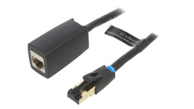 Ikhbl Przedłużacz Rj45 F/Ftp Cat 8 Ofc Pvc Czarny 10M Żyły: 8