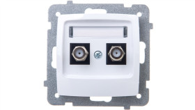 Karo Gniazdo Antenowe Podwójne Typu F Białe Gpa-2Sf/M/00