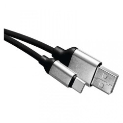 Kabel USB 2.0, wtyk A - C, ładowanie, transmisja danych, 1 m, czarny EMOS SM7025BL