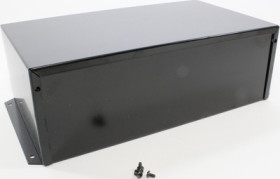 Aluminum enclosure, (L x W x H) 305 x 178 x 102 mm, black (RAL 9005), IP32, 1411FBXBK