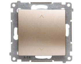 Simon 54 Premium Łącznik żaluzjowy trójpozycyjny 1-0-2, szybkozłącza, złoty DZW1K.01/44