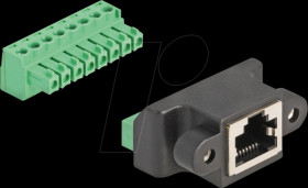 66589 RJ45 socket / terminal block, adapter for installation, 8 pin