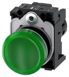 SIRIUS ACT LAMPKA SYGNALIZACYJNA KOMPAKTOWA, 22MM, OKRĄGŁA, TWORZYWO, ZIELONA, Z SOCZEWKĄ, GŁADKA, Z UCHWYTE 3SU1201-6AB40-1AA0