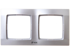 KARO Ramka podwójna do łączników IP44 srebrny perłowy RH-2S/43