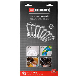 Klucz nasadowy, 8 - 19 mm, dł. 400 mm, Stal chromowo-wanadowa, Facom