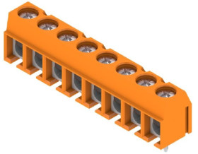 PCB terminal, 8 pole, pitch 5.08 mm, AWG 26-14, 15 A, screw connection, orange, 1234600000