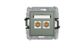 Mini Mechanizm Gniazda Antenowego Podwójnego Typu F (Sat) Pozłacany Szałwiowy...