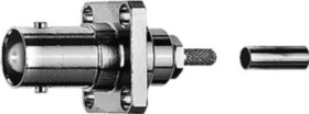 BNC flange socket 50 Ω, RG-188A/U, RG-174/U, KX-3B, RG-316/U, KX-22A, straight, 100023422