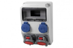 Rozdzielnica CAJA 9M - gniazda 16A 5p, 32A 5p, 2x230V IP65 /9 modułów/