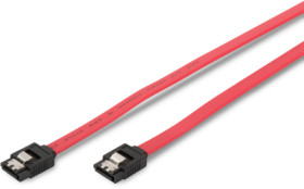 Connection cable, SATA socket, 7 pole to SATA socket, 7 pole, 0.3 m, red, AK-400102-003-R