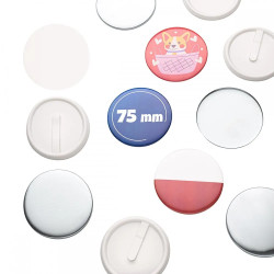 Przypinka 75mm z klipsem zestaw 50 szt.