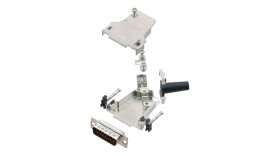 Encitech Connectors Złącze D-sub 6355 15-pinowe Wpust boczny Kabel Złoto na niklu Męski Śruba dociskowa z zaciskiem