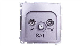 Simon Basic Gniazdo Antenowe Rtv/Sat Przelotowe Stal Inox Bmzar-Sat10/P.01/21