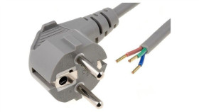 Kabel: 3X0,75Mm2, Cee 7/7 (E/F) Wtyk Kątowy, 1,8M Lt322 H05vv-F 3X0.75 1.8M Gry