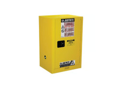 Szafa na materiały łatwopalne wysokość 889mm szerokość 591mm 1 -drzwiowa Stal Żółty, zamykana