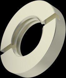 Slotted nut, M7x0.75, H 2.5 mm, outer Ø 13.5 mm, brass, 062.07.009