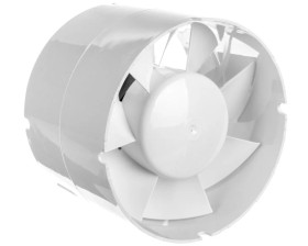 Wentylator kanałowy fi 125 230V 16W 190m3/h 38dB o przepływie mieszanym standard biały 125VKO1