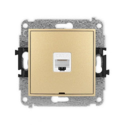 ICON Mechanizm gniazda komputerowego pojedynczego 1xRJ45, kat. 6, 8-stykowy, bez pola opisowego złoty 29IGKBO-3