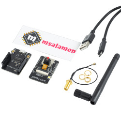 Zestaw ESP32-CAM z programatorem, anteną i przewodem USB