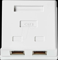 CCGP89130WT Surface mount RJ45 socket, 2-way, Cat.6