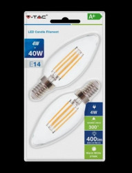 Żarówka Dekoracyjna LED FILAMENT VT-2174 4W E14 CANDLE 2700K 400lm A+ 300st. 7365