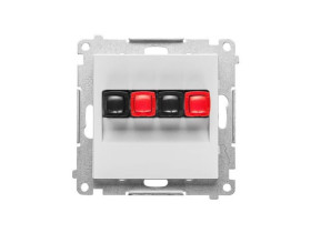 SIMON 55 Gniazdo głośnikowe podwójne jasnoszary mat TGL2.01/114 KONTAKT SIMON