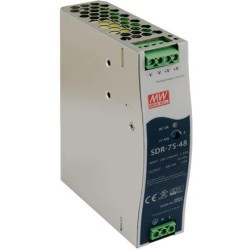 ZASILACZ IMPULSOWY NA SZYNĘ DIN MEAN WELL SDR-75-48 48V/75W/1.6A