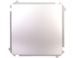 Simon Basic Przycisk pojedynczy rozwierny bez piktogramu 10AX 250V zaciski śrubowe srebrny mat BMPR1.01/43