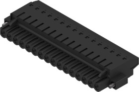 Socket header, 16 pole, pitch 5.08 mm, straight, black, 1844360000