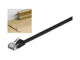 CAT 6kabel krosowy płaski,U/UTP, Czarny
